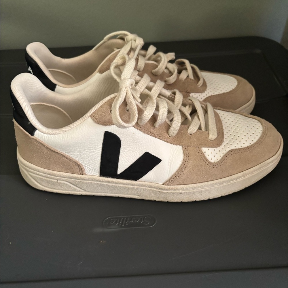 Veja Cream and Black Sneakers